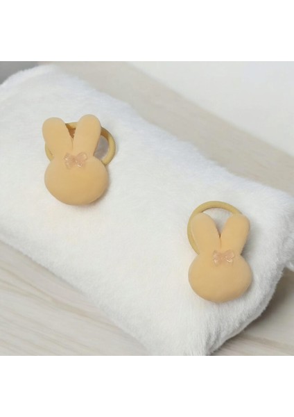 Peluş Kurdele Detay Kulaklı Kız Çocuk Bağlama Toka