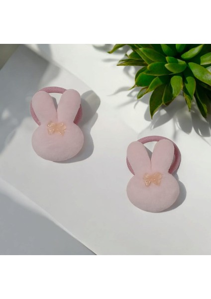 Peluş Kurdele Detay Kulaklı Kız Çocuk Bağlama Toka