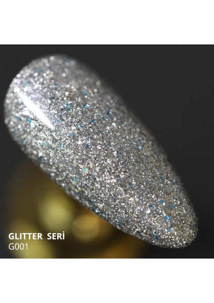 Gitter Kalıcı Oje G001, Yoğun Gümüş Simli, 4 ml