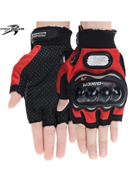 Pro Biker Motosiklet Bisiklet Eldiveni Yarım Yazlık Korumalı Motor Eldiveni