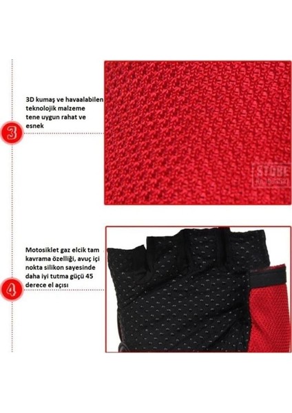 Pro Biker Motosiklet Bisiklet Eldiveni Yarım Yazlık Korumalı Motor Eldiveni