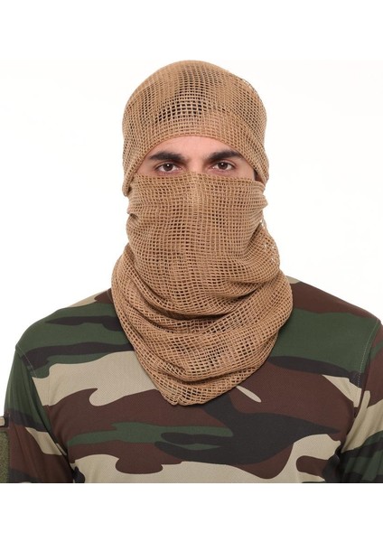 Kamuflaj Kare Fileli Askeri Şal, Fileli Puşi, Gizlenme Ağı Tactical File Puşi - Poşi