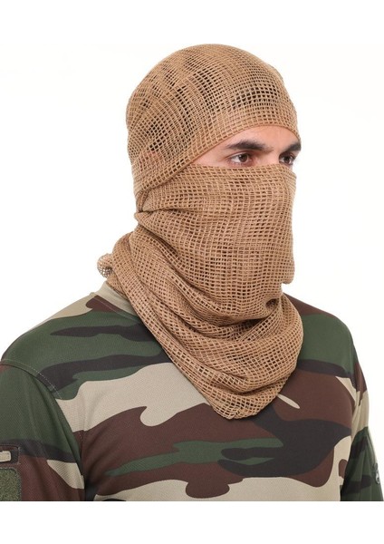 Kamuflaj Kare Fileli Askeri Şal, Fileli Puşi, Gizlenme Ağı Tactical File Puşi - Poşi