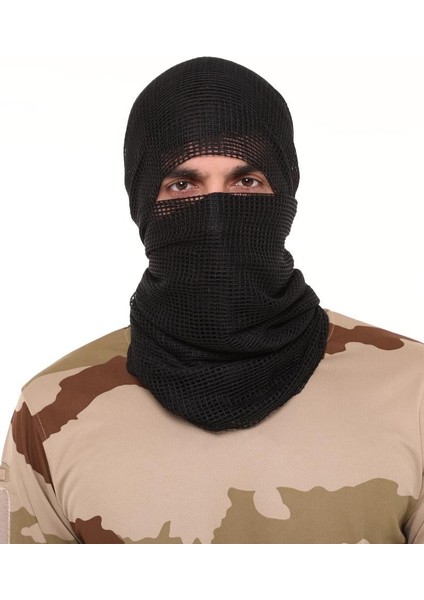 Kamuflaj Kare Fileli Askeri Şal, Fileli Puşi, Gizlenme Ağı Tactical File Puşi - Poşi
