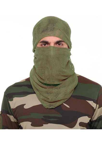 Kamuflaj Kare Fileli Askeri Şal, Fileli Puşi, Gizlenme Ağı Tactical File Puşi - Poşi