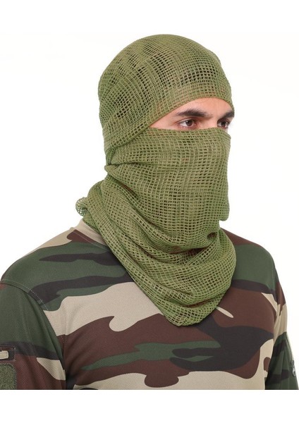 Kamuflaj Kare Fileli Askeri Şal, Fileli Puşi, Gizlenme Ağı Tactical File Puşi - Poşi