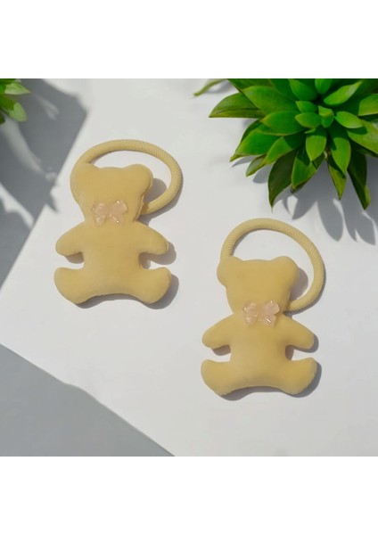 Peluş Kurdele Detay Ayıcıklı Kız Çocuk Bağlama Toka