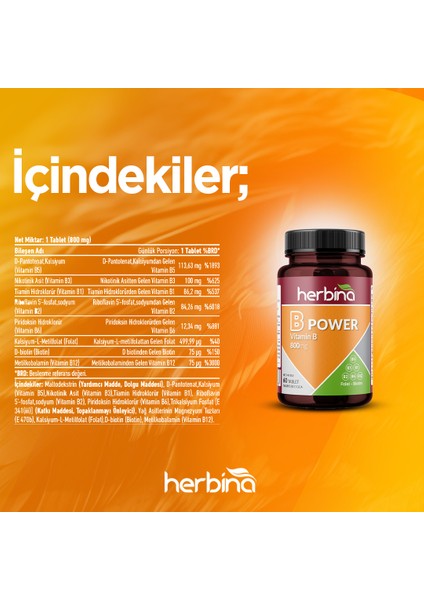 B-Power Vitamin B Karışımı İçeren Takviye Edici Gıda fiyatları