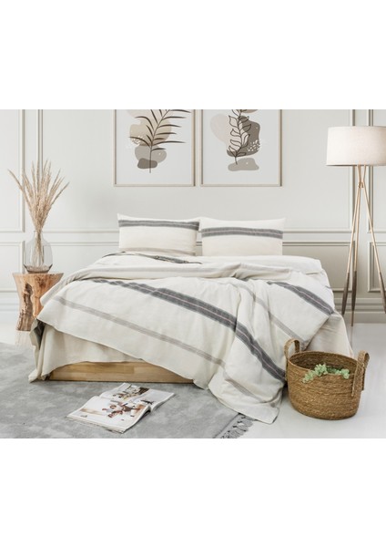 Perfect Sleep - Ipliği Boyalı - Çift Kişilik Nevresim Takımı - Naturel - Pamuk fırsatları