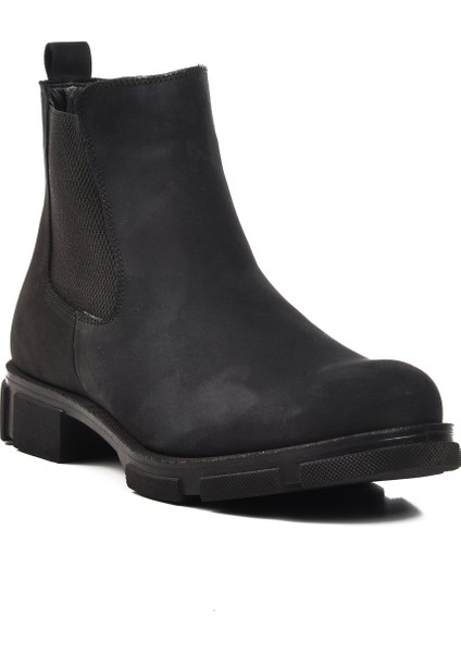 Ayakmod Siyah Nubuk Deri Erkek Bot