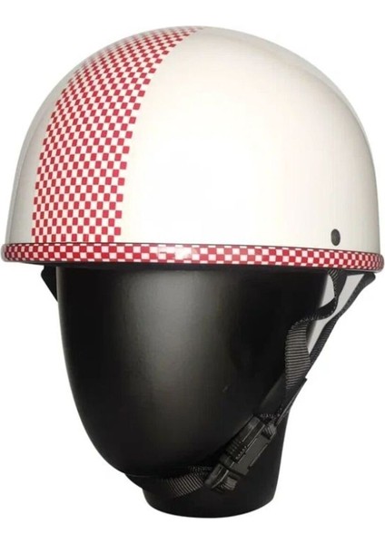 Motosiklet Yarım Chopper Model Kask Abs Matreıal Kask Whıte-Red