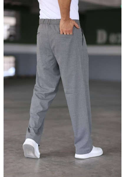 Baggy Çift Pileli Okul Grisi Renk Beli Lastikli Kaliteli Rahat Kesim Klasik Bol Paça Baggy Pantolon fırsatları