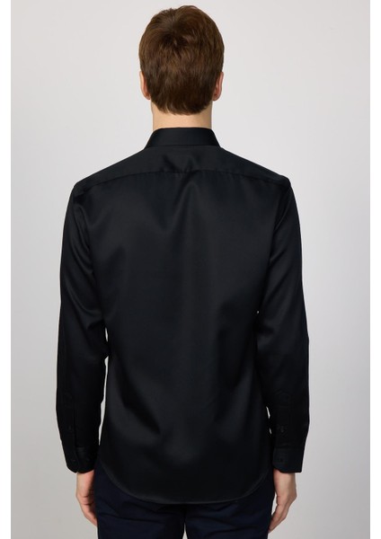 Slim Fit Non Iron Siyah Erkek Gömlek indirimleri