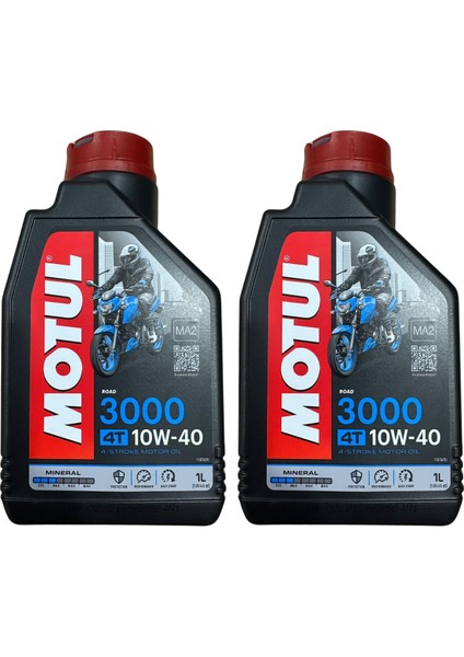 3000 10W-40 4t 1 L Motosiklet Motor Yağı 2024 2 Adet