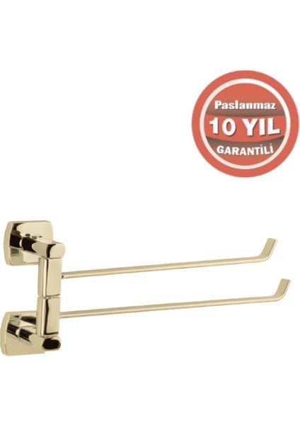 Paslanmaz Pirinç Milano 2’li Döner Havluluk Altın Sarı Gold modelleri