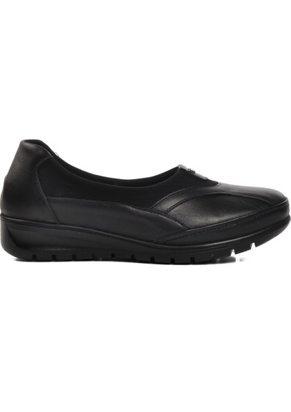 Ayakmod Siyah Hakiki Deri Kadın Günlük Ayakkabı modelleri