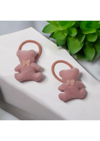 Peluş Kurdele Detay Ayıcıklı Kız Çocuk Bağlama Toka