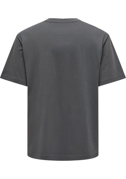 Erkek Onsfred Bisiklet Yaka Kısa Kollu %100 Pamuk T-Shirt 22022532 Füme