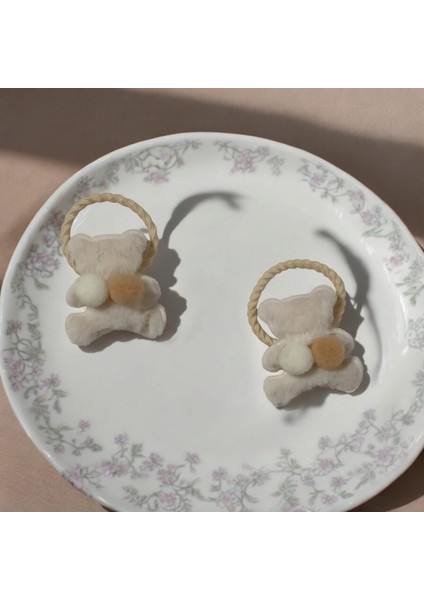 Ayıcıklı Pon Pon Detaylı Bağlamalı Kız Çocuk Toka