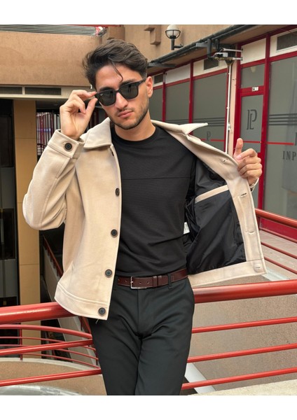 Gömlek Yaka, Oversize-Fit, Old Money Culture, Düğmeli, Kaşe Kumaş Ceket 24USEC05 modelleri