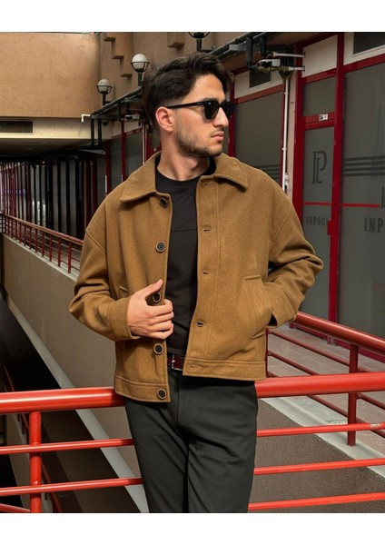 Gömlek Yaka, Oversize-Fit, Old Money Culture, Düğmeli, Kaşe Kumaş Ceket 24USEC05 indirimleri