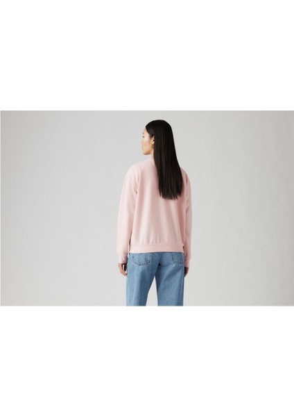 Kadın Bisiklet Yaka Pembe Sweatshirt - A5942-0028