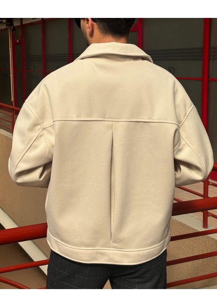 Gömlek Yaka, Oversize-Fit, Old Money Culture, Düğmeli, Kaşe Kumaş Ceket 24USEC05