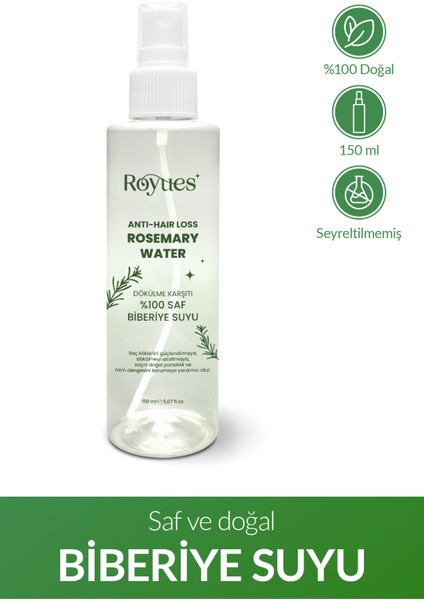 Biberiye Suyu -Dökülme Karşıtı -Saç Uzatma Etkili Saç Toniği -%100 DOĞAL-150 ml -Pure Rosemary Water