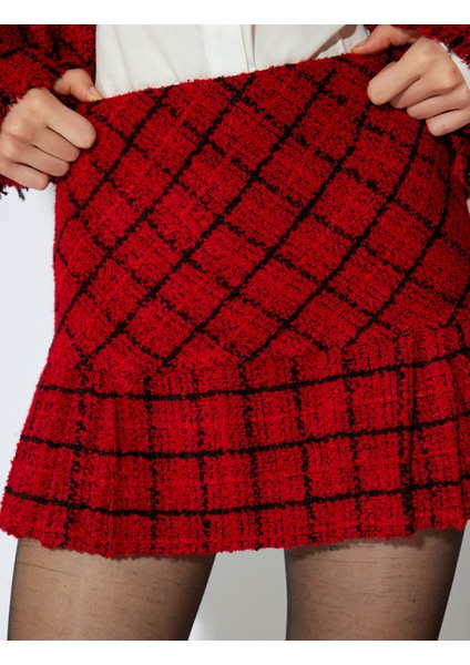 x Sibil Çetinkaya - A Kesim Mini Pileli Tüvit Etek indirimleri