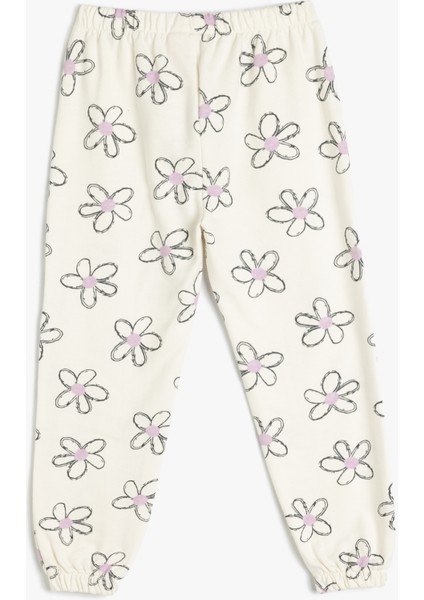 Çiçek Desenli Pamuklu Beli Lastikli Eşofman Altı fiyatları