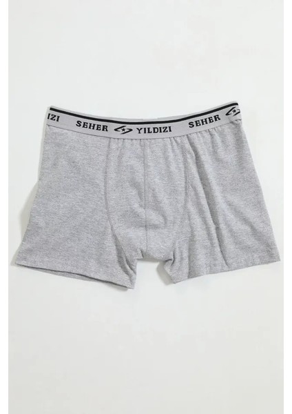 4’lü Paket Seher Yıldızı Boxer Gri Elastan Likralı XL Boxer