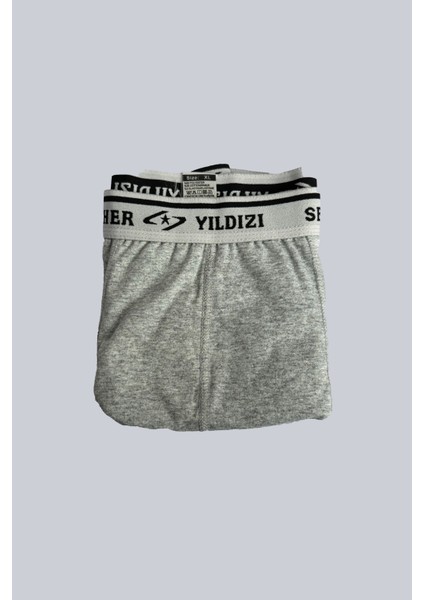 4’lü Paket Seher Yıldızı Boxer Gri Elastan Likralı XL Boxer