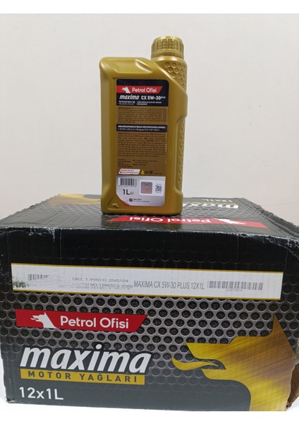 Maxima Cx 5W-30 1 Lt x 12 Adet ( Koli)Motor Yağı (2024 Üretim)