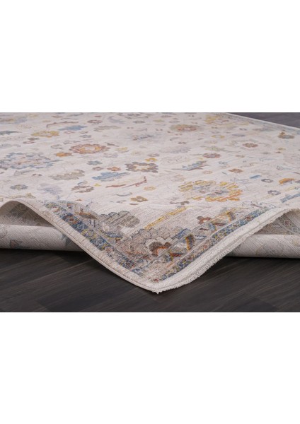7/24 Bohem Tarzı 160 x 235 Toz Barındırmaz Viskon Halı 0187-BEJ