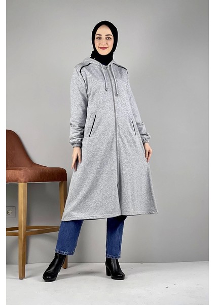 Kapşonlu Tesettür Kap Gri fiyatları