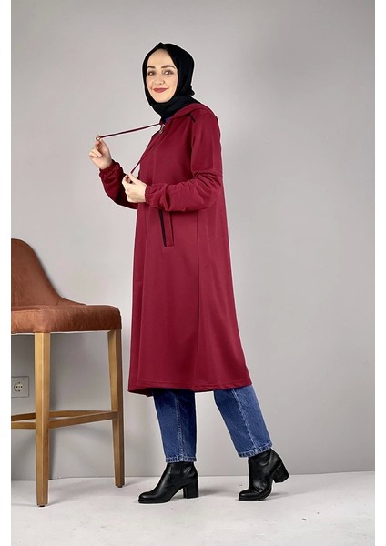 Kapşonlu Tesettür Kap Bordo fiyatları
