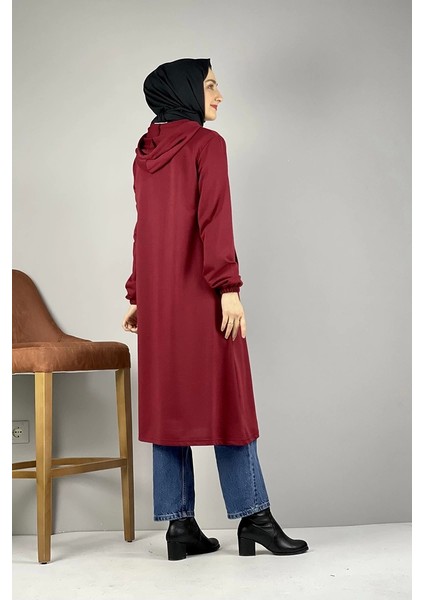 Kapşonlu Tesettür Kap Bordo indirimleri