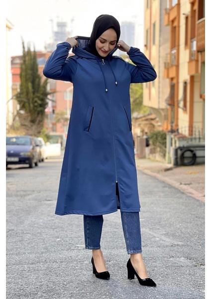 Kapşonlu Tesettür Kap Indigo fırsatları