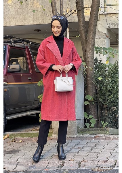 Kaşe Ceket Nar Çiçeği