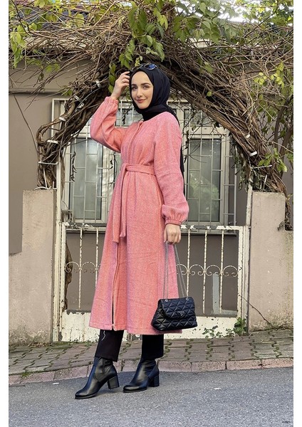 Düğmeli Kaşe Kap Somon fırsatları