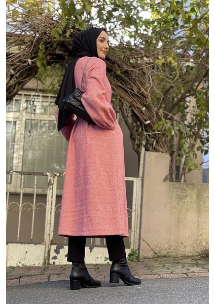 Düğmeli Kaşe Kap Somon indirimleri