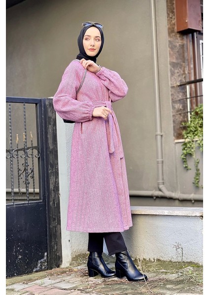 Düğmeli Kaşe Kap Pudra modelleri