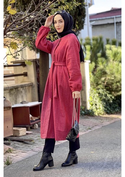 Düğmeli Kaşe Kap Nar Çiçeği modelleri