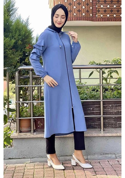 Kapişonlu Kap Indigo