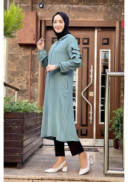 Kapişonlu Kap Çağla Yeşili