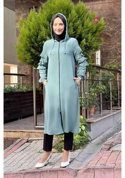 Kapişonlu Kap Çağla Yeşili modelleri
