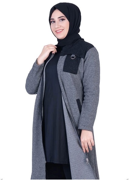 Omuzu Parçalı Füme Tesettür Kap