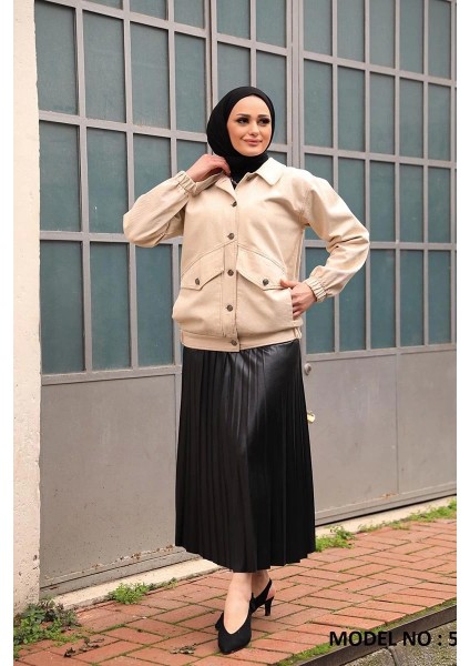 Düğmeli Kot Ceket Bej fiyatları