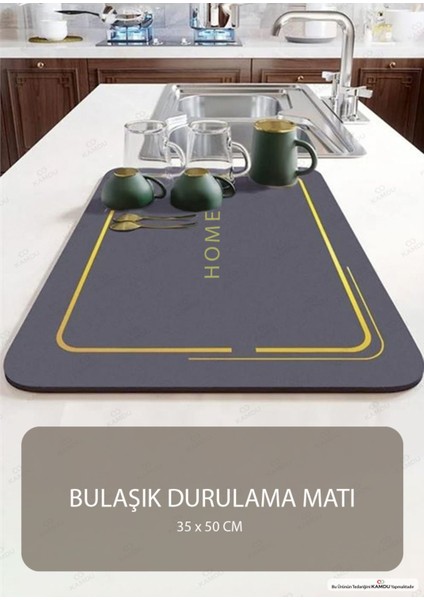 < Gri Renk > Bulaşık Matı 35 X 50 Cm Kurulama Matı, Tezgah Üstü Mat, Sihirli Paspas