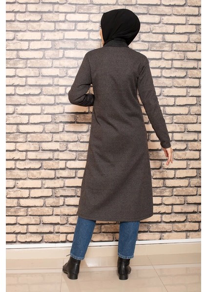 Omuzu Parçalı Kahverengi Tesettür Kap fırsatları